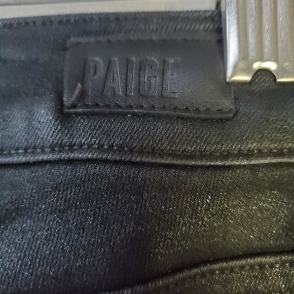 Paige Hoxton Ankle Black Wax Jeans Womens size 27 - Picture 2 of 4